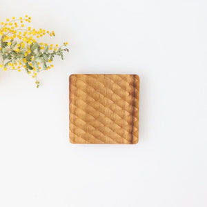 Coaster square natural wood