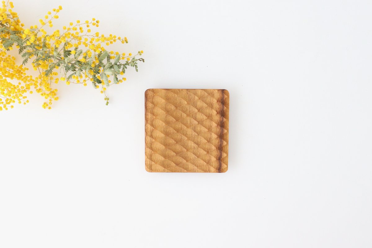 Coaster square natural wood