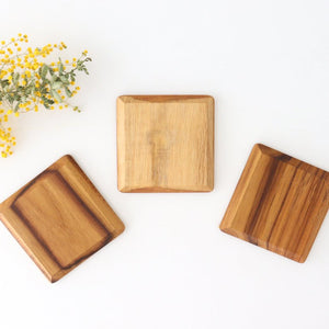 Coaster square natural wood