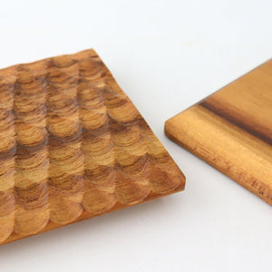 Coaster square natural wood