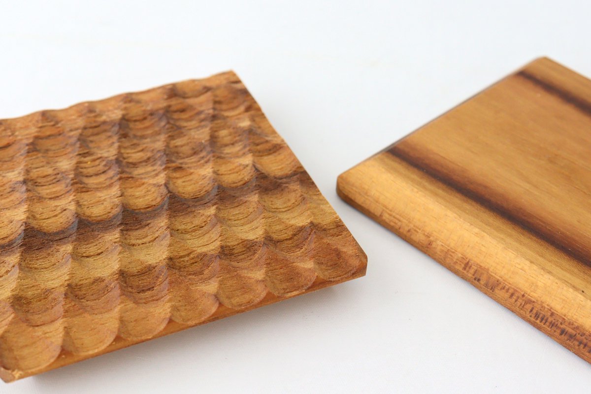 Coaster square natural wood