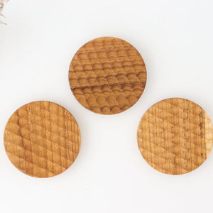 Coaster round natural wood