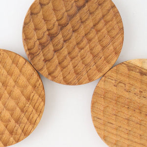 Coaster round natural wood