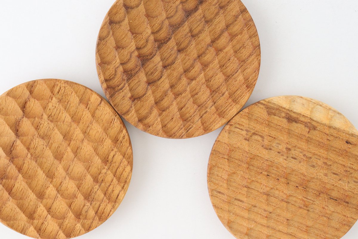 Coaster round natural wood