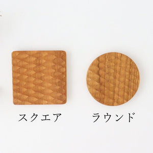 Coaster round natural wood