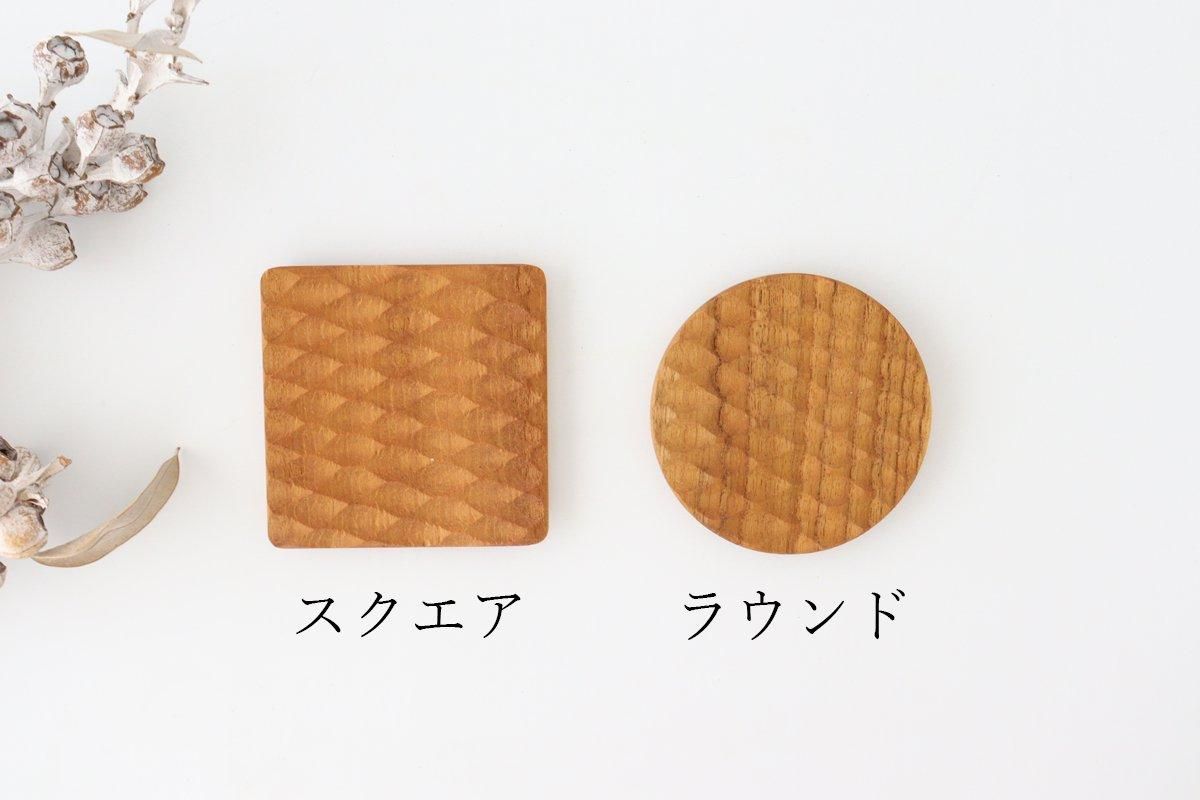 Coaster round natural wood