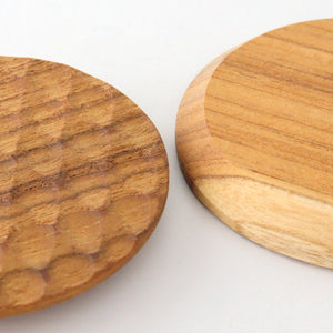 Coaster round natural wood