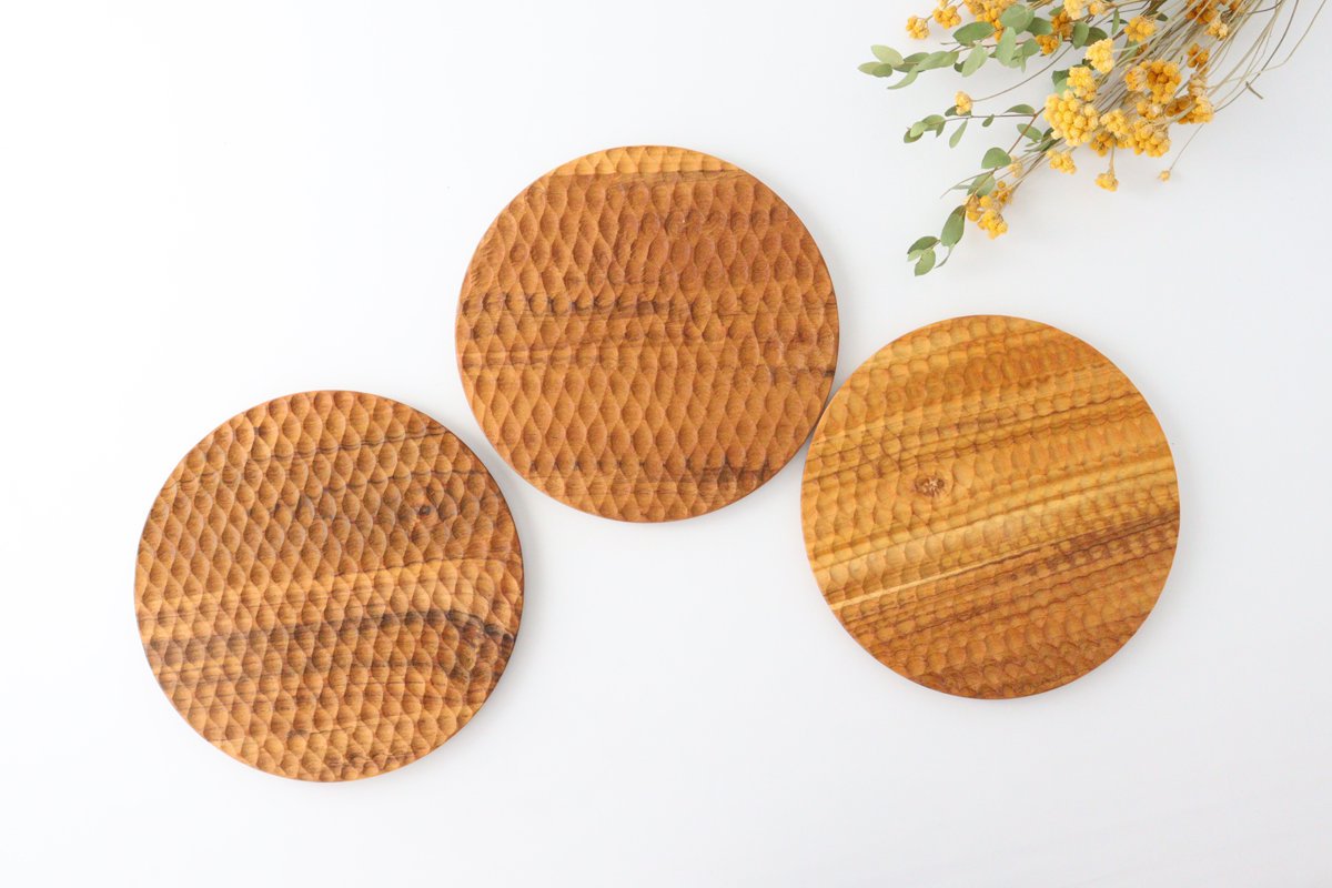 Round Plate natural wood