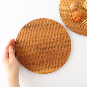 Round Plate natural wood