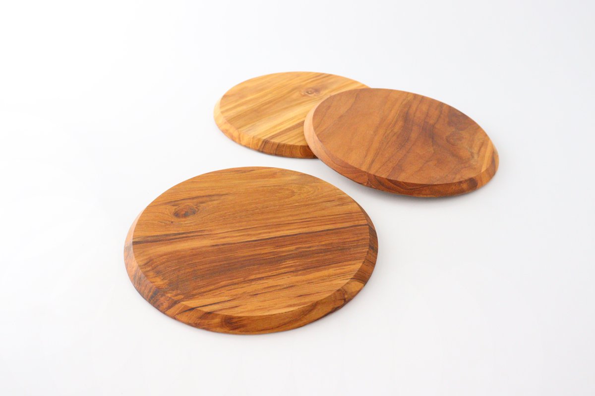 Round Plate natural wood