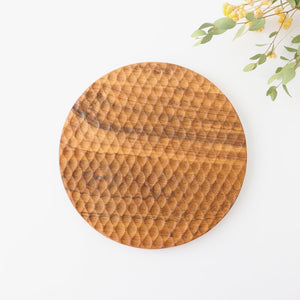 Round Plate natural wood