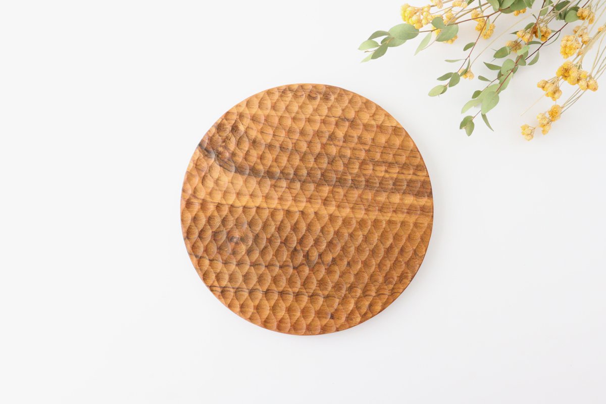 Round Plate natural wood