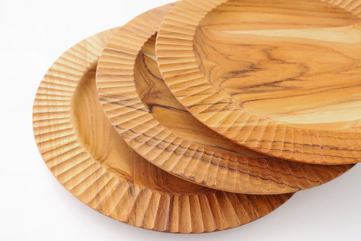 Rim Plate natural wood L