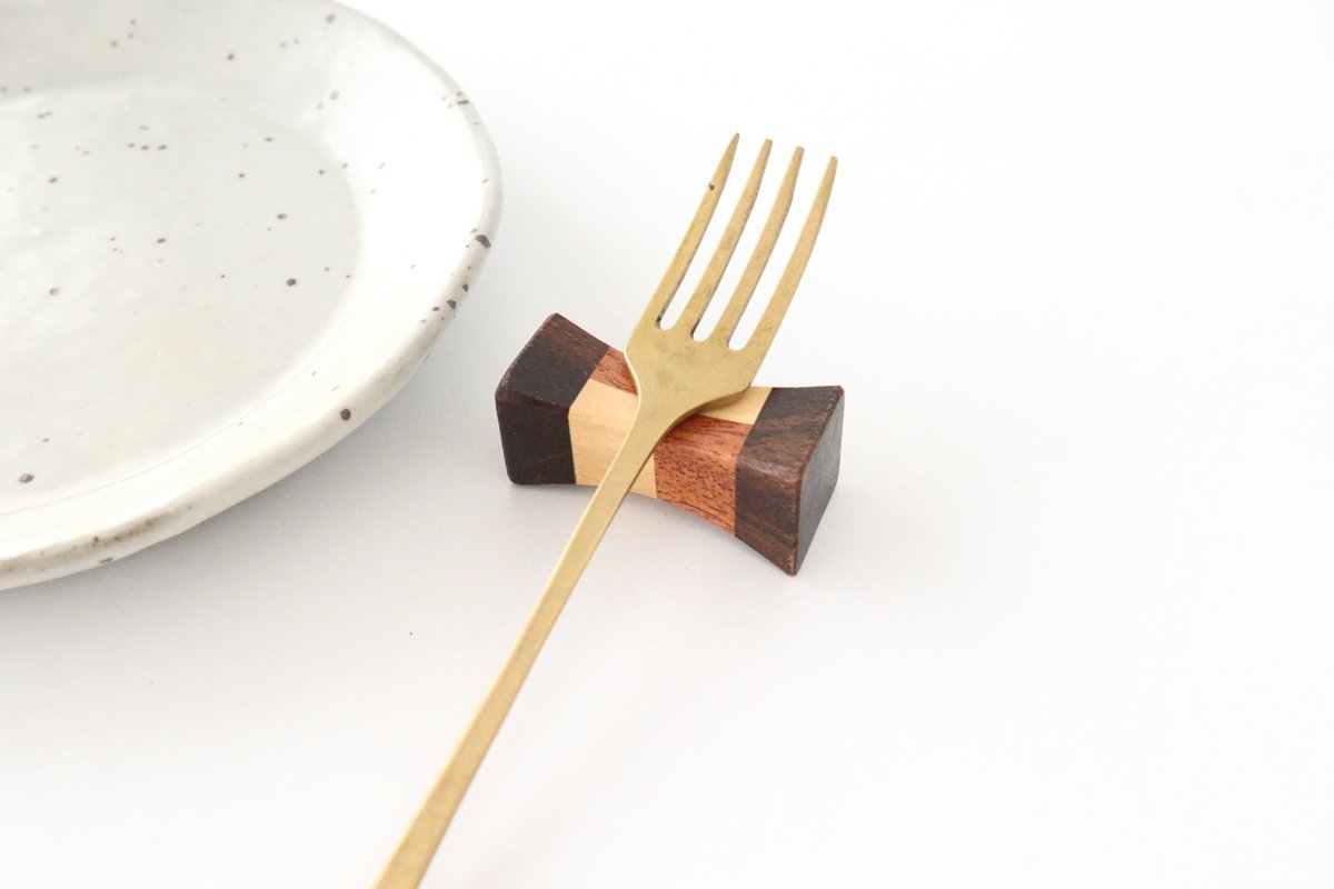 Chopstick Rest 2 Yosegi natural wood | Hashioki