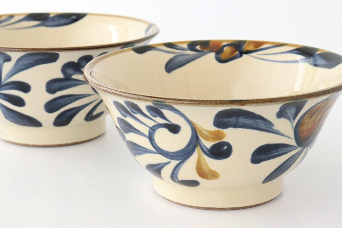 Toshin Kiln Ramen Bowl Blue Arabesque | Tsuboya Ware Yachimun