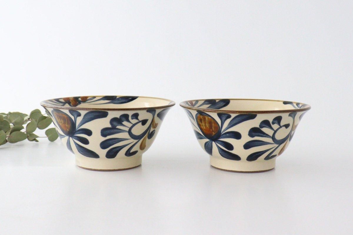 Toshin Kiln Ramen Bowl Blue Arabesque | Tsuboya Ware Yachimun
