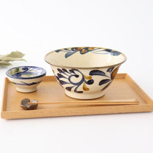 Toshin Kiln Ramen Bowl Blue Arabesque | Tsuboya Ware Yachimun