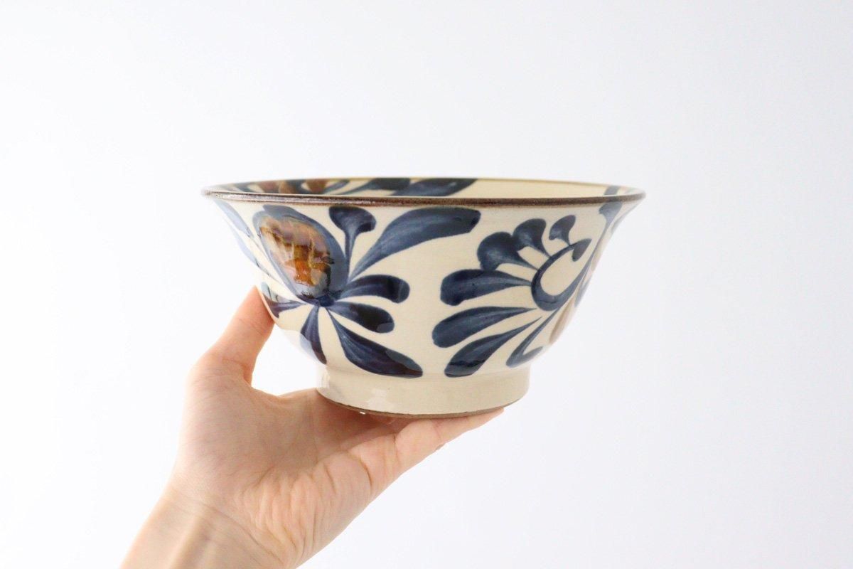 Toshin Kiln Ramen Bowl Blue Arabesque | Tsuboya Ware Yachimun