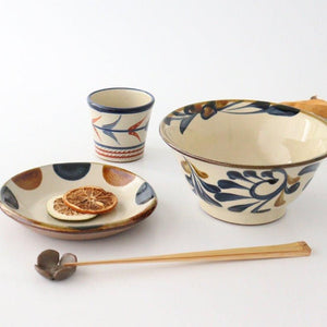 Toshin Kiln Ramen Bowl Blue Arabesque | Tsuboya Ware Yachimun