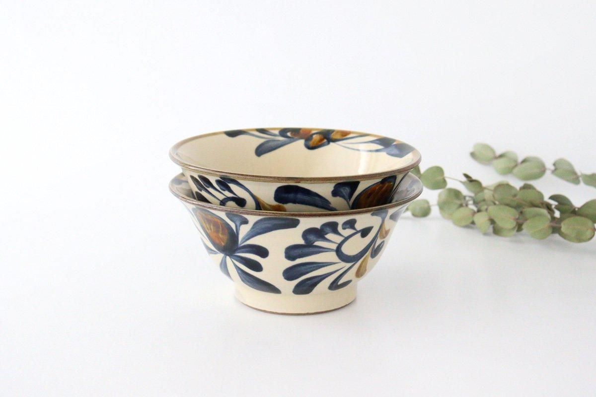 Toshin Kiln Ramen Bowl Blue Arabesque | Tsuboya Ware Yachimun