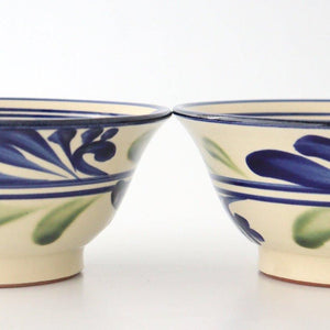 Toshin Kiln Ramen Bowl Blue and Green Arabesque | Tsuboya Ware Yachimun