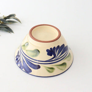 Toshin Kiln Ramen Bowl Blue and Green Arabesque | Tsuboya Ware Yachimun