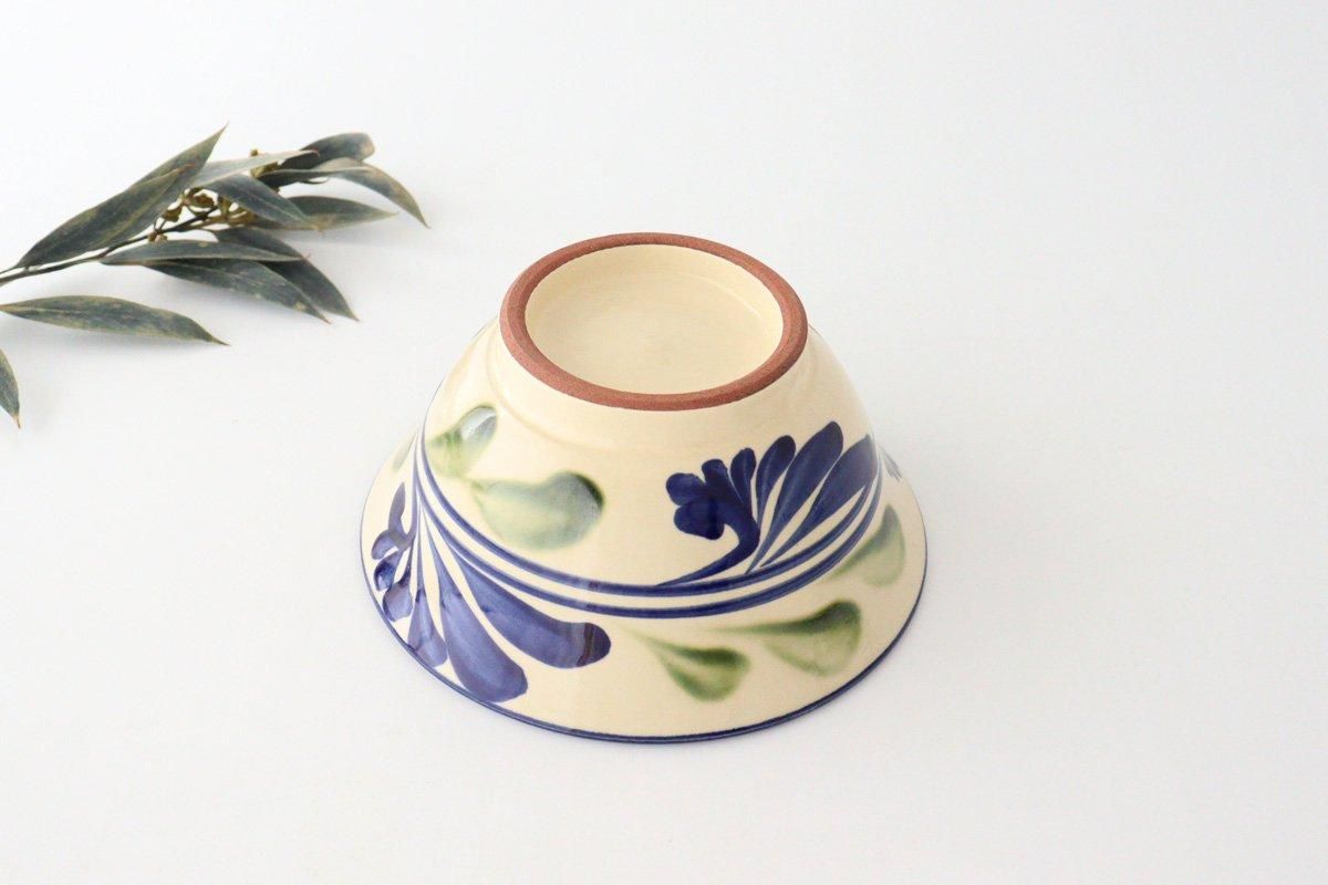 Toshin Kiln Ramen Bowl Blue and Green Arabesque | Tsuboya Ware Yachimun