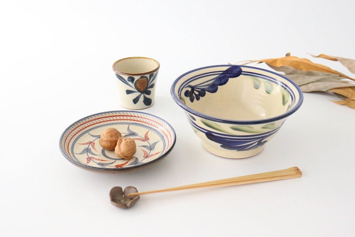 Toshin Kiln Ramen Bowl Blue and Green Arabesque | Tsuboya Ware Yachimun