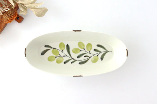 Oval Plate Olive Green | Hasami Ware