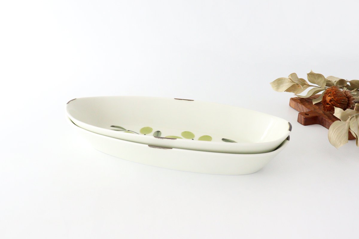 Oval Plate Olive Green | Hasami Ware