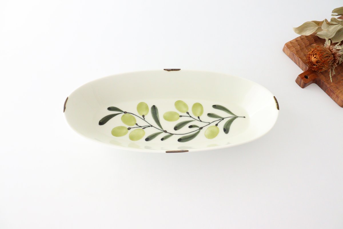 Oval Plate Olive Green | Hasami Ware