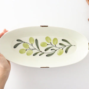 Oval Plate Olive Green | Hasami Ware