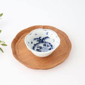 Flower-shaped Small Bowl Wave,Chidori and Flower | Kobachi Hasami Ware