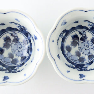 Flower-shaped Small Bowl Wave,Chidori and Flower | Kobachi Hasami Ware