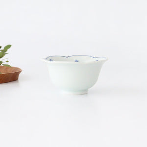 Flower-shaped Small Bowl Wave,Chidori and Flower | Kobachi Hasami Ware