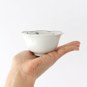 Flower-shaped Small Bowl Wave,Chidori and Flower | Kobachi Hasami Ware