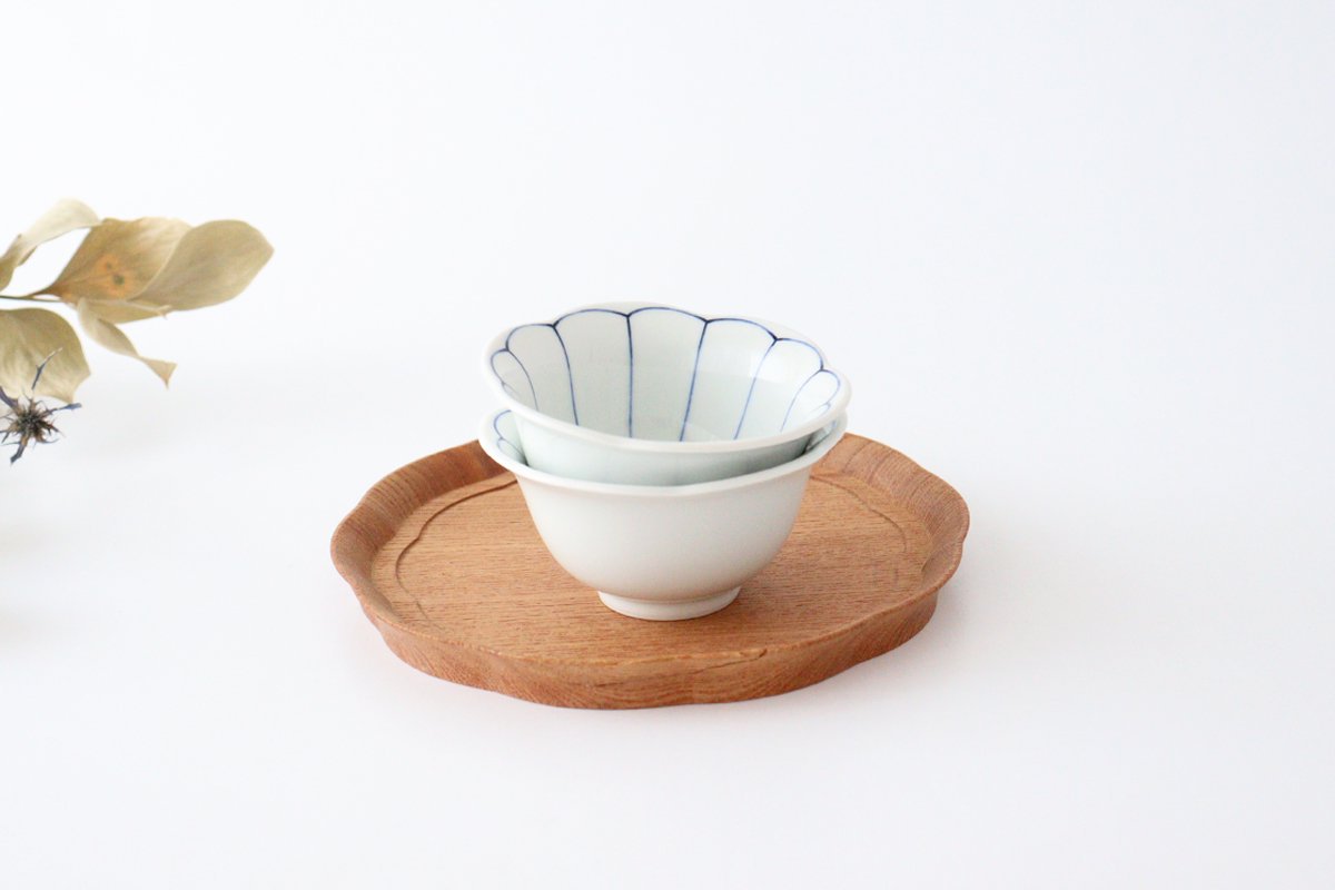 Flower-shaped Small Bowl Blue Chrysanthemum | Hasami Ware