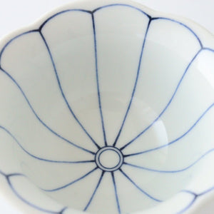 Flower-shaped Small Bowl Blue Chrysanthemum | Hasami Ware