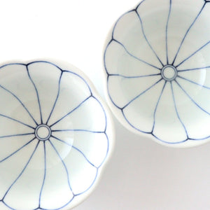 Flower-shaped Small Bowl Blue Chrysanthemum | Hasami Ware