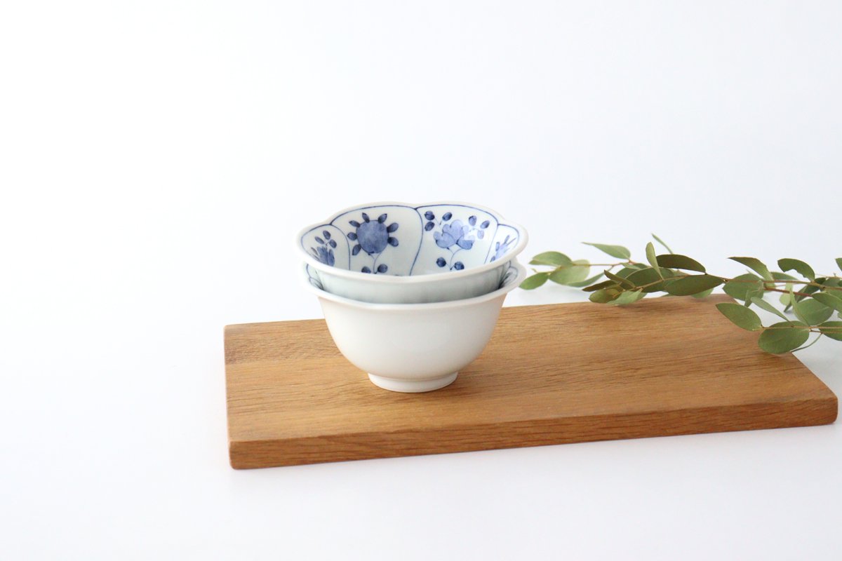 Flower-shaped Small Bowl Blue Flower | Kobachi Hasami Ware