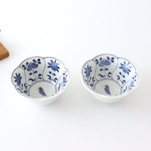 Flower-shaped Small Bowl Blue Flower | Kobachi Hasami Ware