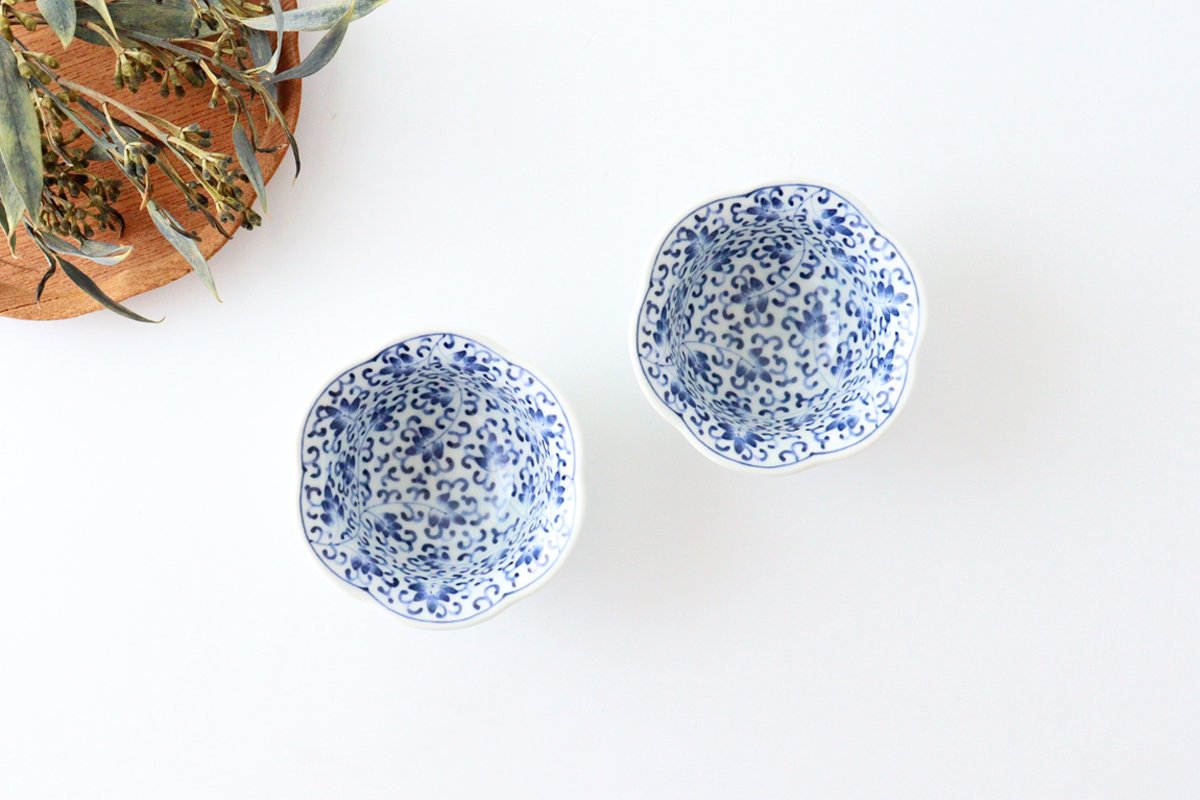 Flower-shaped Small Bowl Small Arabesque | Kobachi Hasami Ware