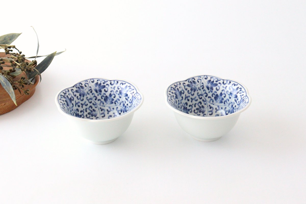 Flower-shaped Small Bowl Small Arabesque | Kobachi Hasami Ware