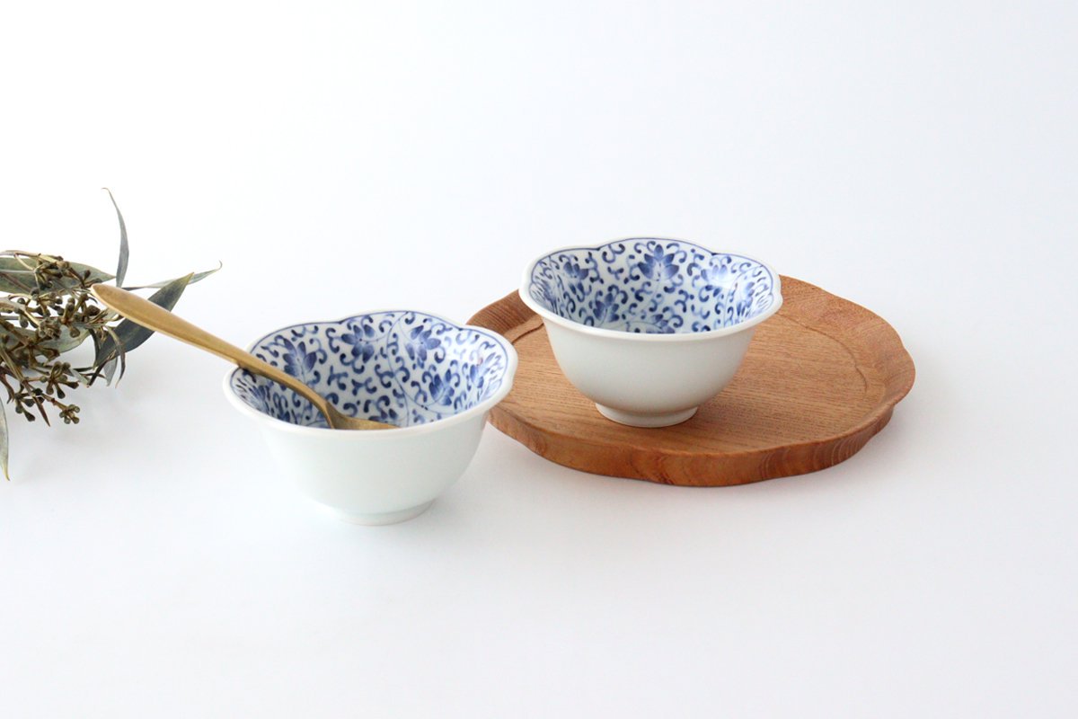 Flower-shaped Small Bowl Small Arabesque | Kobachi Hasami Ware