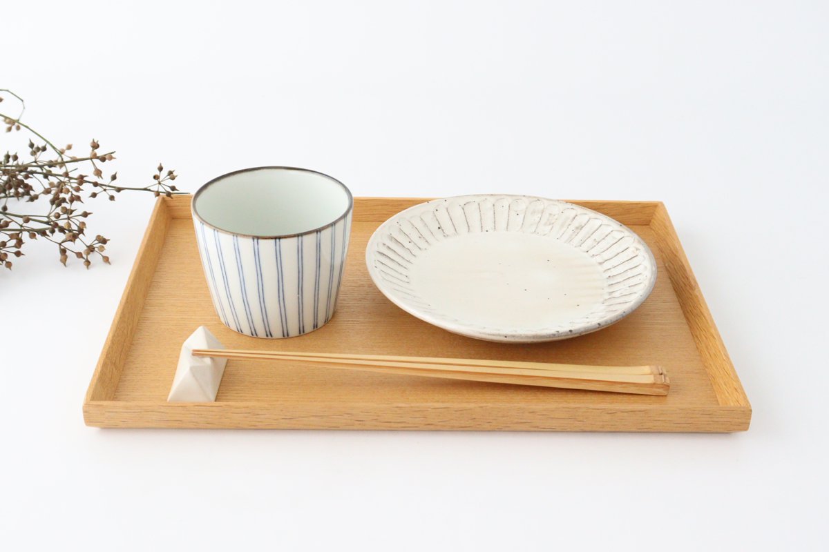 Soba Choko Tokusa Blue Stripes | Free Cup Hasami Ware