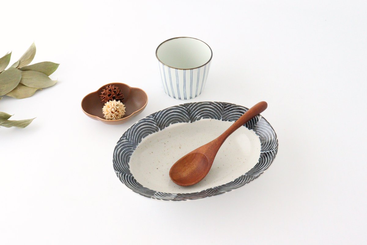 Soba Choko Tokusa Blue Stripes | Free Cup Hasami Ware