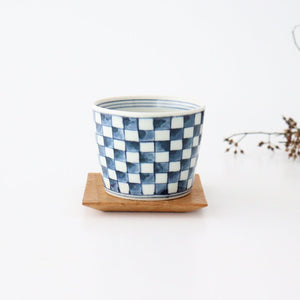 Soba Choko Checkered Pattern  | Free Cup Hasami Ware