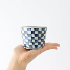 Soba Choko Checkered Pattern  | Free Cup Hasami Ware