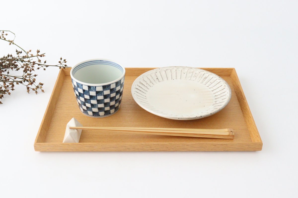 Soba Choko Checkered Pattern  | Free Cup Hasami Ware