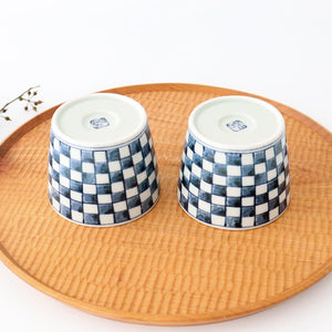 Soba Choko Checkered Pattern  | Free Cup Hasami Ware